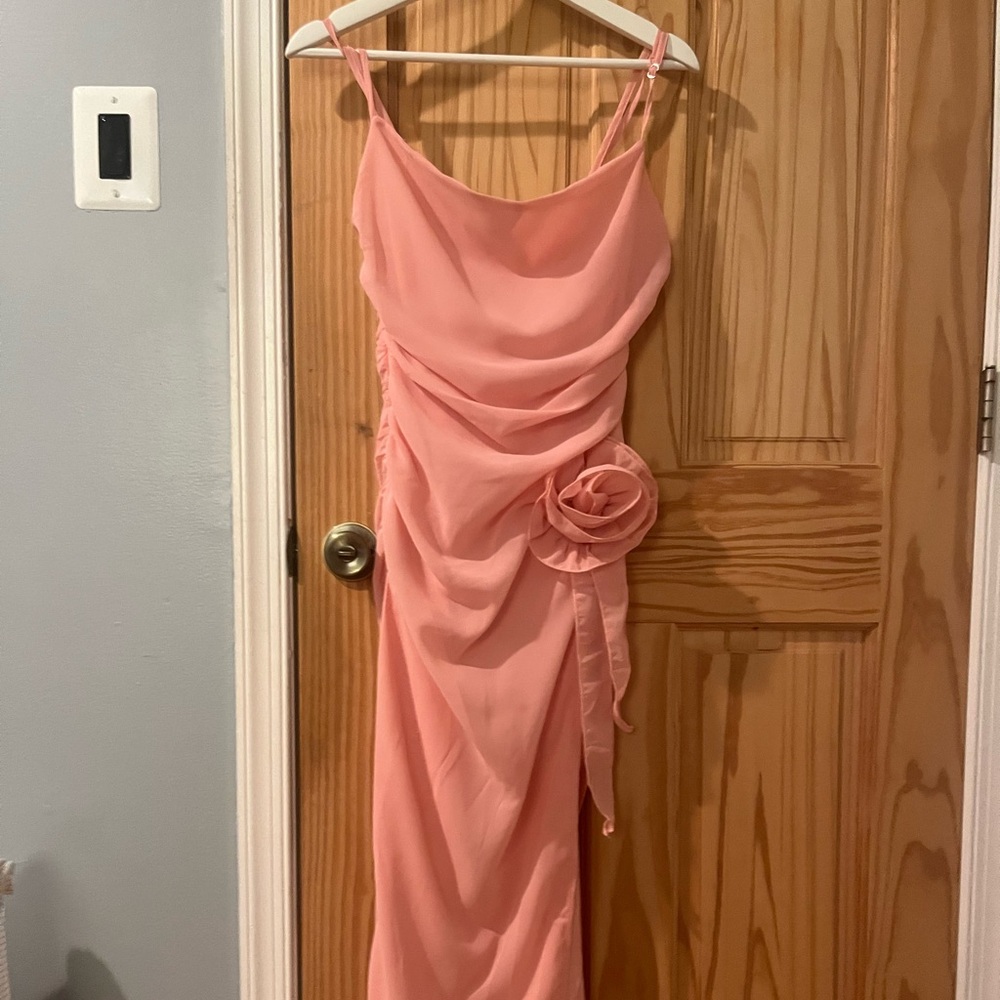 Pink dress with flower detail
